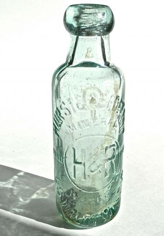 Vintage Mineral Water Bottle H & R Hurst & Readfearn Oswaldtwistle