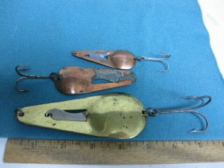 Vintage Set Of 3 James E.  Aitken Muskie Lures,  Toledo Oh.  2 Of 4 Listed Tonight