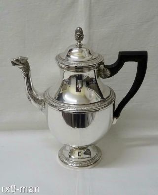 Stunning Antique French Solid Silver Large Coffee Pot 593g/19.  06ozs