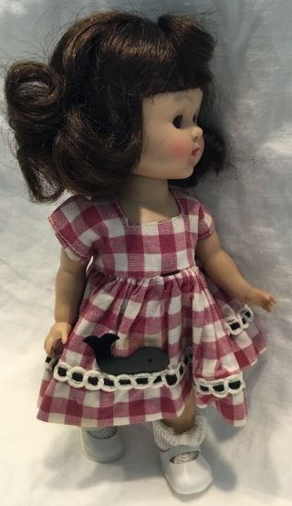 Vtg Vogue Ginny Doll 1950s Painted Lash Walker Sleep Eyes Whale Tagged Dress (3 2