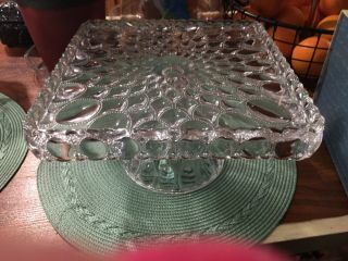 Vintage Glass Square Cake Stand