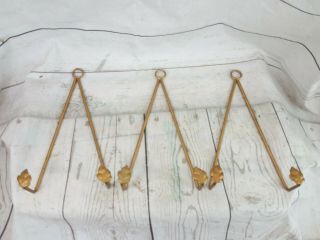 3 Vintage Wall Mount Plate Hangers,  Country Decor 3/8 Steel Rod Tv