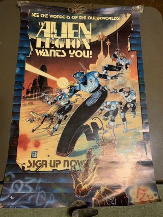 Vintage 1985 The Alien Legion Comic Promo Poster