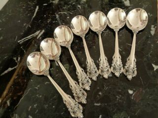 6 Wallace Grande Baroque Sterling Silver Cream Soup Spoon 3 Available