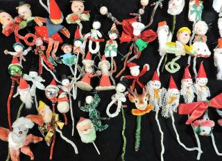 30,  Vintage Christmas Package Tie Spun Cotton Chenille Pipe Cleaner Decorations