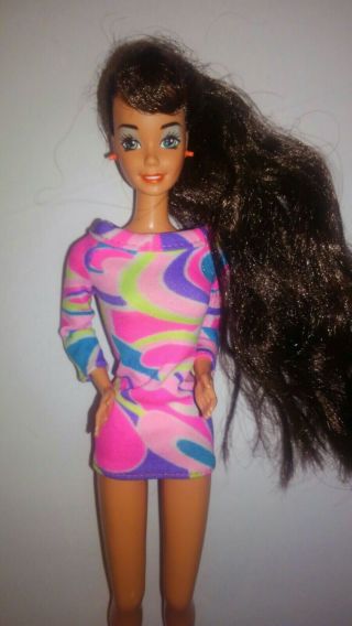 Vintage 1993 Mattel Barbie Doll - Glitter Hair Teresa W Long Brown Hair