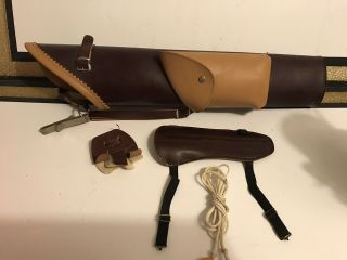 Vtg Ben Pearson 838 Leather Tube Hip Quiver Archery Bow Hunting,  Arm Band,  Etc