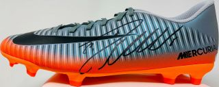 Cristiano Ronaldo Signed Nike Soccer Cleat Gray Cr7 Beckett Bas Witnessed