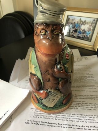 Vintage German Beer Stein “monkey With Top Hat” 828 By Matthias Girmscheid