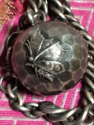 Rare Antique George W Shiebler Sterling Silver Aesthetic Fob & Chain