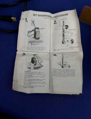 Vintage Sears Craftsman Electric Drill Bit Sharpener Model 900.  66820 Made USA 3