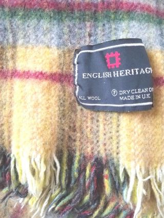 English Heritage Wool Throw Blanket Plaid Made In UK 34 