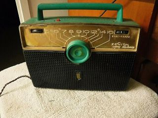 Vintage Zenith Portable Radio Turquise Color