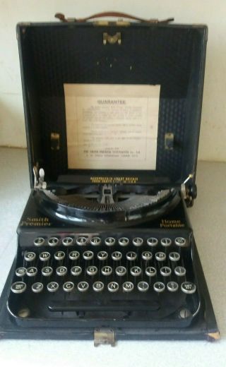 Vintage 1920 /30s Smith Premier Portable Typewriter Needs Restored