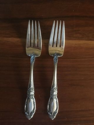 2 Towle King Richard Sterling Silver Salad Luncheon Forks 6 1/2” No Monogram