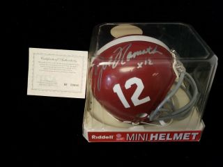 Joe Namath Autographed Alabama Crimson Tide Mini Helmet