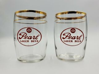 Vintage Pearl Beer Barrel Glasses - Antique Quality
