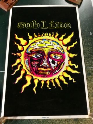 Vintage 1990’s Sublime Black Light Poster 876 Pub & Dist By Funky Enterprises