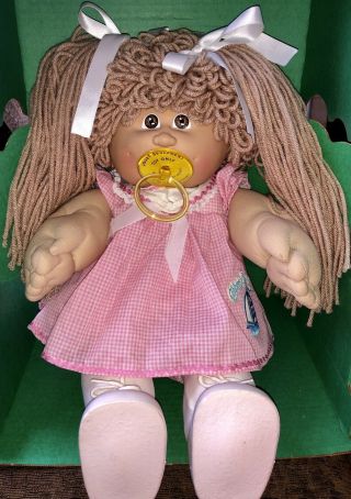 Cabbage Patch Kids Reroot Girl Baby Doll Pink Sailboat Dress Custom 80s Vintage