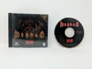 Diablo 1 Pc Mac 1998 Windows Game And Case Vtg 90s Cd - Rom Disc