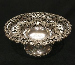 Vtg Black Starr & Frost Sterling Silver Large Compote 8 " Repousse 408g Dish 925