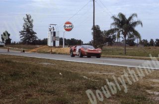 Vtg 1966 12 Hours Of Sebring Race Fl 35mm Photo Slide Ken Miles Ford Gt40 X - 1