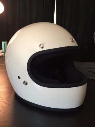 Biltwell Gringo Helmet Xl Gloss Vintage White Smoke Visor Motorcycle Extra Large