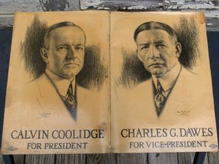 Coolidge For President,  Dawes For Vp,  Vintage And Political Poster 5