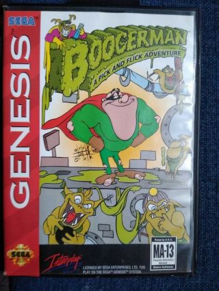 Vintage Sega Genesis Boogerman: A Pick And Flick Adventure Video Game -