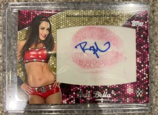 Wwe Topps Autographed Brie Bella Kiss Card - 04/10