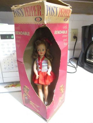 1964 Ideal Vintage Pos`n Pepper Doll - W/original Box