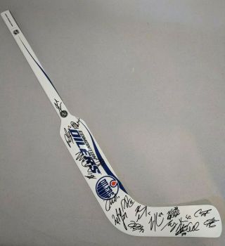 Edmonton Oilers 2018 - 19 Team Signed Autographed Mini Stick W/coa Connor Mcdavid