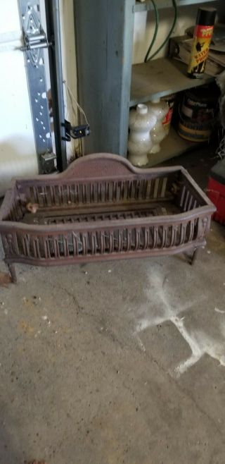 Vintage Antique Iron Fireplace Coal Grate Hopper Box