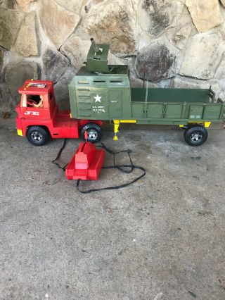 Vtg Topper Johnny Express Toy Tractor Trailer Semi Truck W/troop Carrier