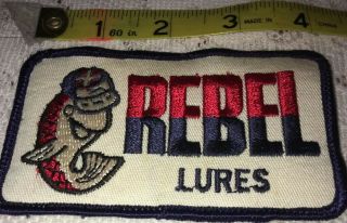 Rebel Lures Embroidered Fishing Patch Vintage