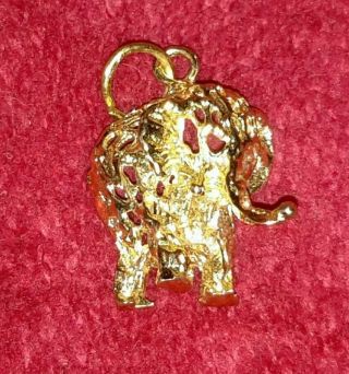 Vintage 14k Yellow Gold African Elephant Diamond Cut Charm Pendant 2g Not Scrap