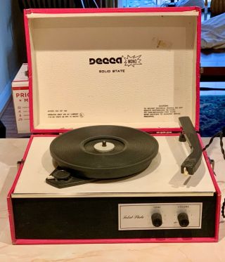 Vintage 1960’s Decca Mono Solid State Portable Phonograph Record Player L@@k