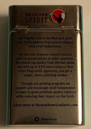 American Spirit Limited Edition Blue Tin Empty Filp top tin 3