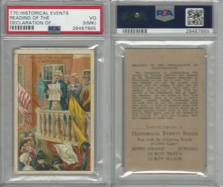 T70 Atc,  Historical Events,  1910,  Reading Of Declaration Of Indep. ,  Psa 3 Mk Vg