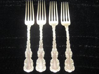 Set Of 4 Whiting Mfg.  Co.  " Louis Xv " Sterling Silver 6 7/8 " Luncheon/place Forks