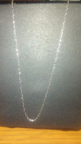 Delicate Vintage 14k White Gold Rjm Chain Necklace - 16 Inches