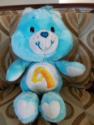 Vintage 1983 Care Bears 13 " Blue True Heart Bear Plush Stuffed Animal Minty