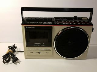 Vintage General Electric Am/fm Radio Cassette Recorder Player Model 3 - 5244b Test