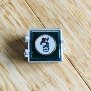 Disney Mickey Mouse Brass Golf Ball Marker Vintage Pin 2