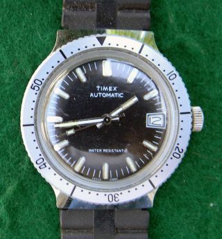 Vintage Timex Dive Style Automatic Watch Rotating Bezel 34320 10880