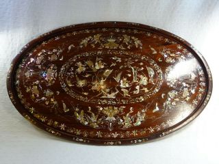 Quality Antique Chinese Mother - Of Pearl Inlaid Tray