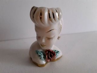Vintage Glamour Girl Ceramic Lady Head Vace