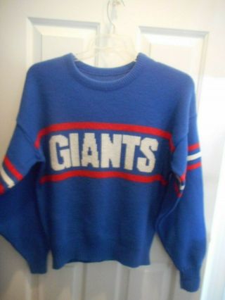 Vtg 80s Cliff Engle York Giants Blue Sweater Men’s M L Nfl Vgc