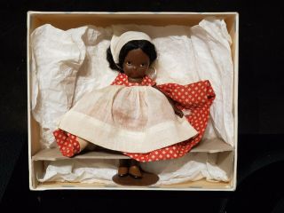 Vintage Black Americana Nancy Ann Storybook Doll Topsy Bisque Jointed Legs Cute