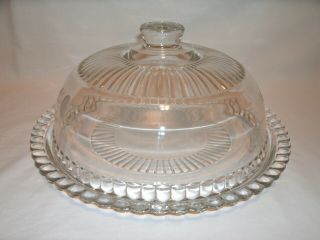 Vintage Pretty Clear Glass Cake Plate With Dome Clear Glass Cake Cover